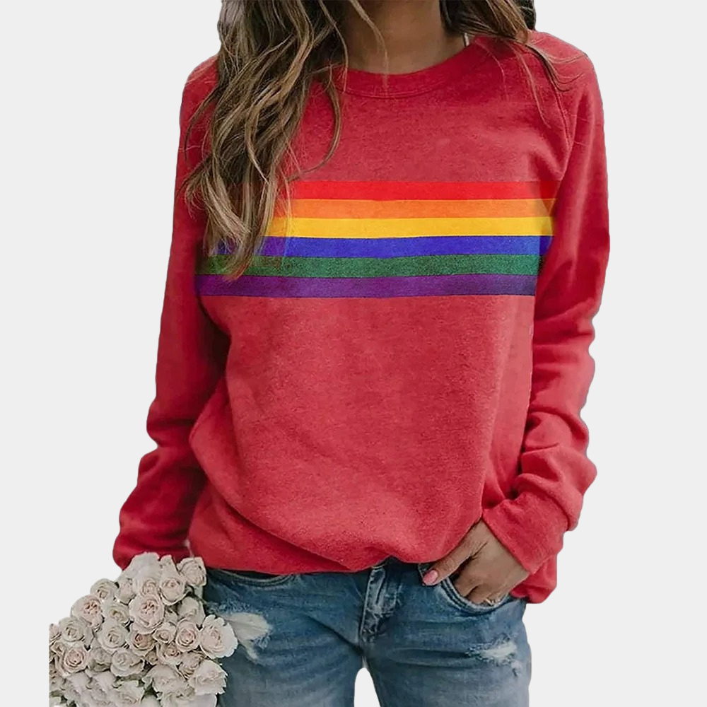 Vanessa – Sweatshirt avec Rayures Arc-en-ciel