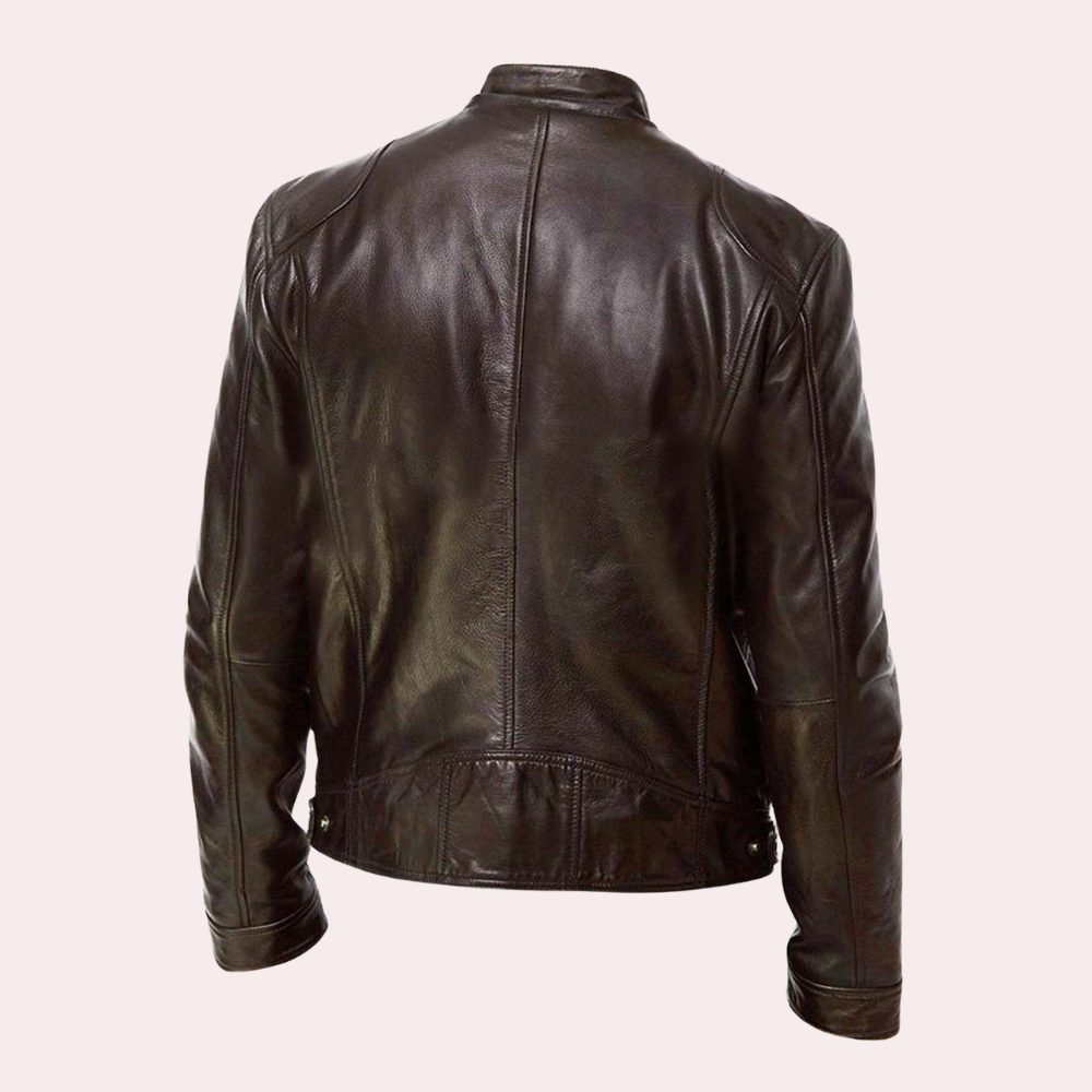 Veste en cuir style motard pour homme – Élégance polyvalente, idéale au quotidien