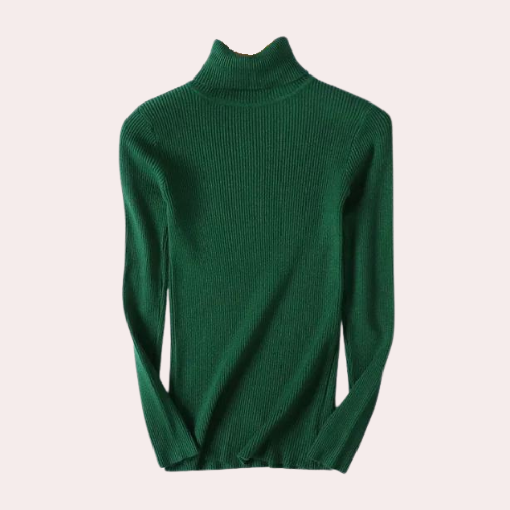 Pull Femme Col Roulé Côtelé Style Classique pour Tenues Élégantes et Quotidiennes
