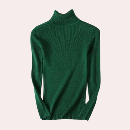 Pull Femme Col Roulé Côtelé Style Classique pour Tenues Élégantes et Quotidiennes