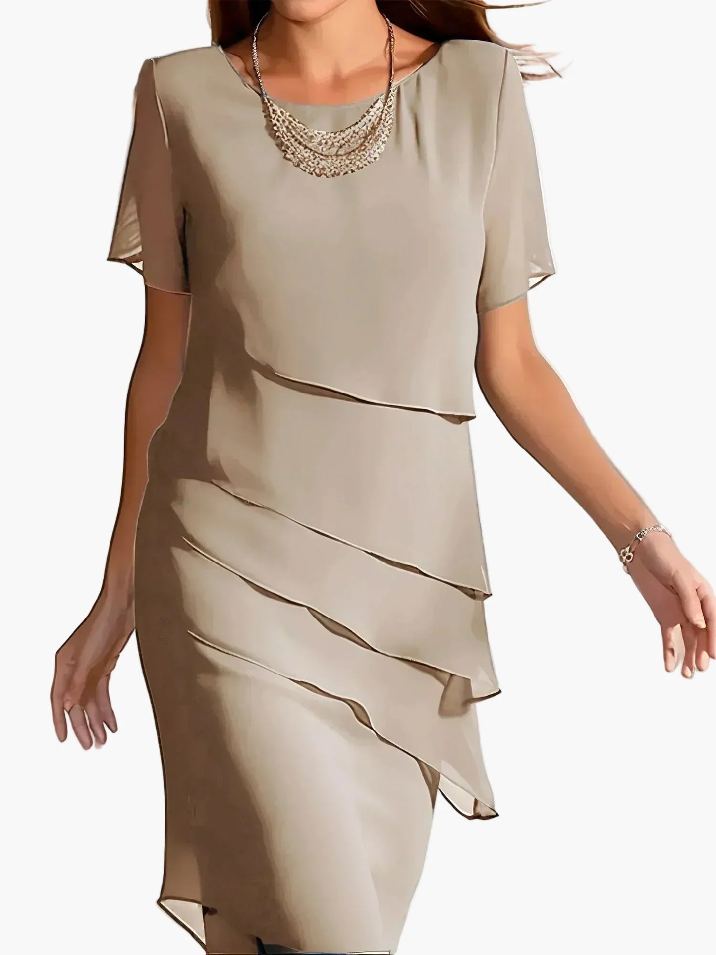 Vestito Donna Elegante Sagomato con Volant – Ideale per Serate e Cerimonie