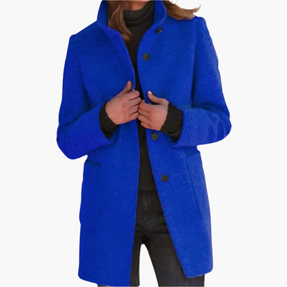 Manteau Femme Élégant à Col Montant | Style Classique et Polyvalent