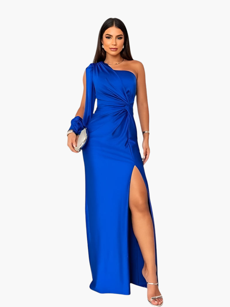 Robe de soirée élégante femme style asymétrique une épaule pour événements et cérémonies