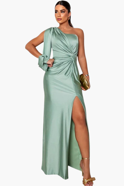 Robe de soirée élégante femme style asymétrique une épaule pour événements et cérémonies