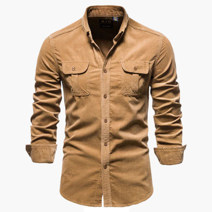 Chemise en Velours Côtelé Style Décontracté pour Homme - Élégance Polyvalente et Confort au Quotidien