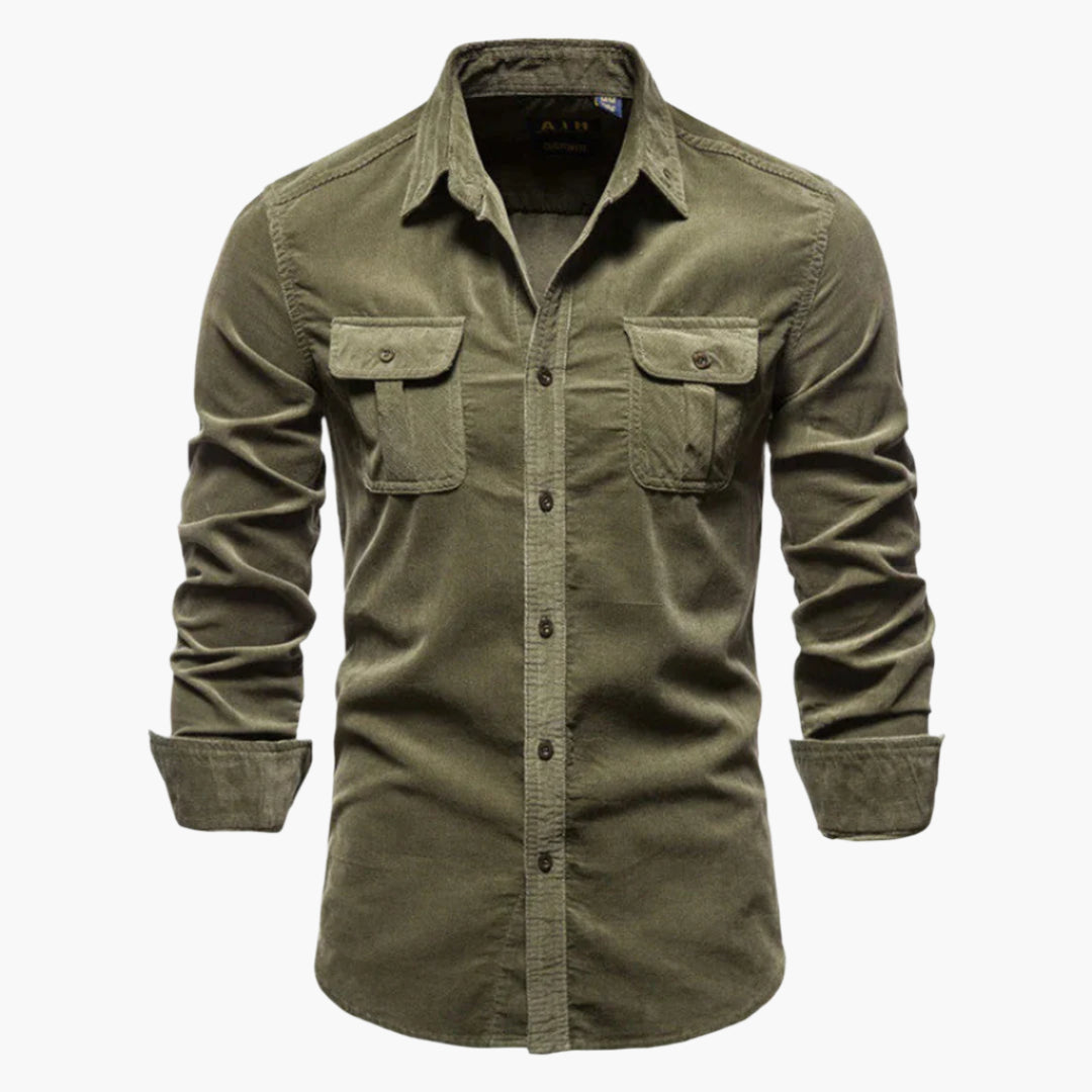 Chemise en Velours Côtelé Style Décontracté pour Homme - Élégance Polyvalente et Confort au Quotidien