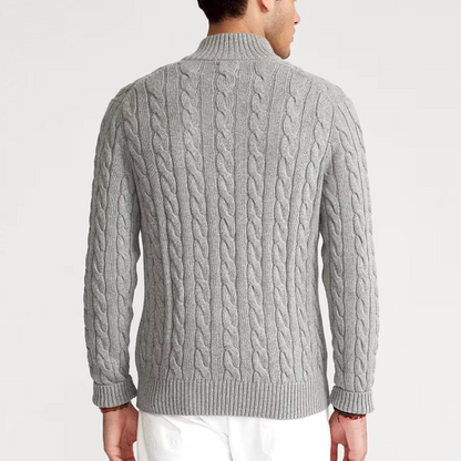Pull demi-zippé style Old Money pour homme – Élégance et confort haut de gamme