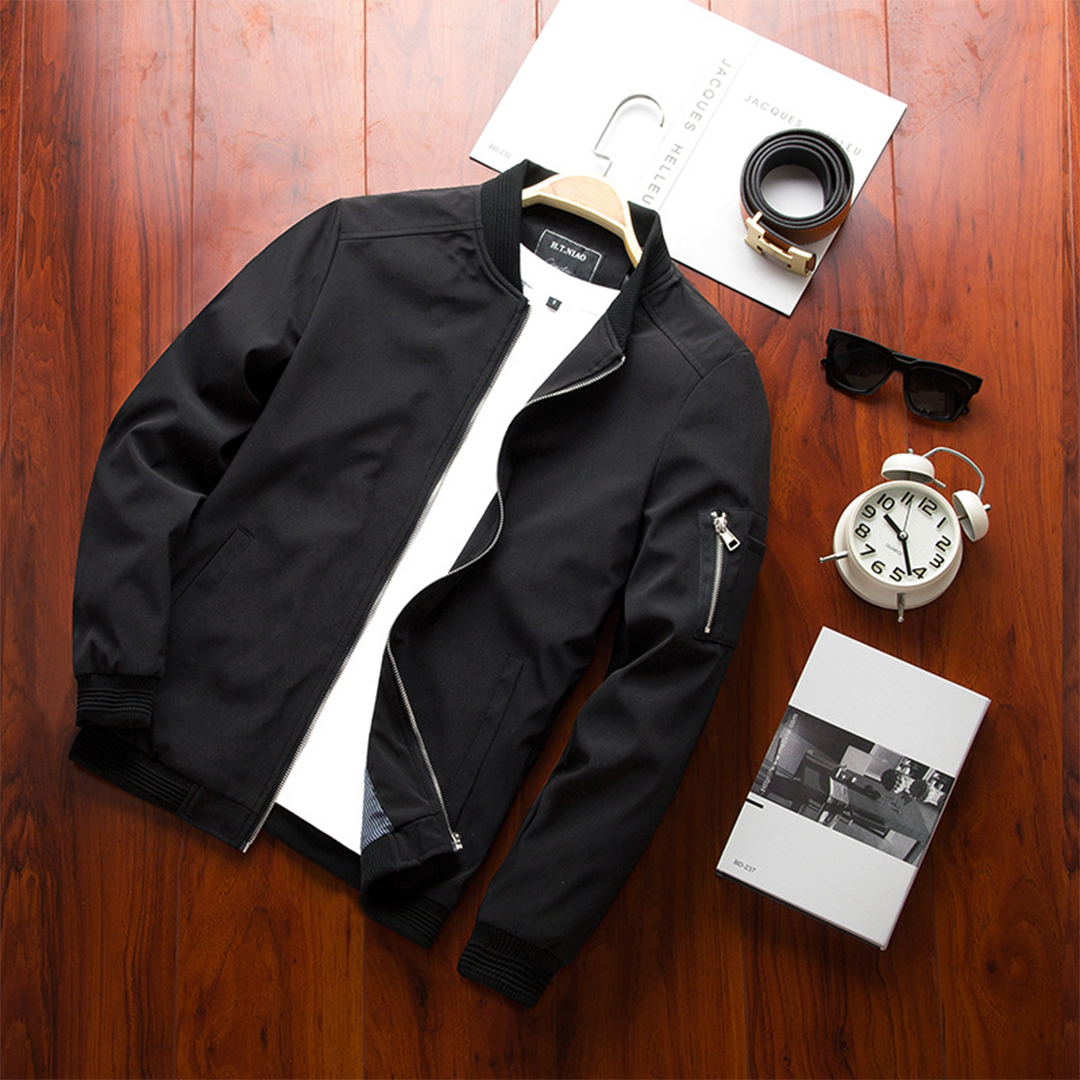 Veste bomber d'été pour homme style urbain polyvalent – idéale pour la mi-saison et les sorties décontractées ou habillées