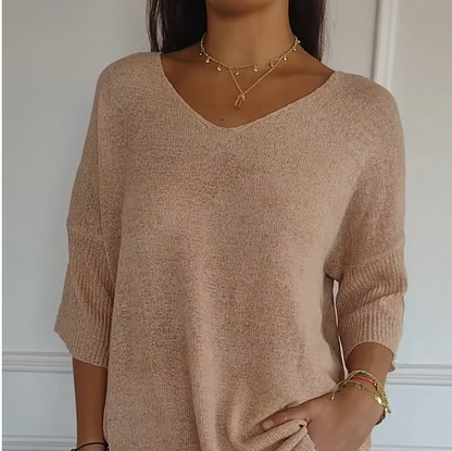 Jane – Haut en Maille Décolleté en V pour Femmes