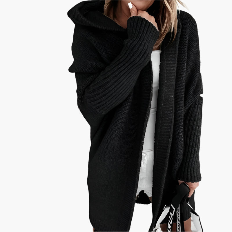 Cardigan Femme Décontracté à Capuche Style Cocooning, Idéal pour l’Automne et l’Hiver