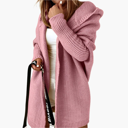 Cardigan Femme Décontracté à Capuche Style Cocooning, Idéal pour l’Automne et l’Hiver
