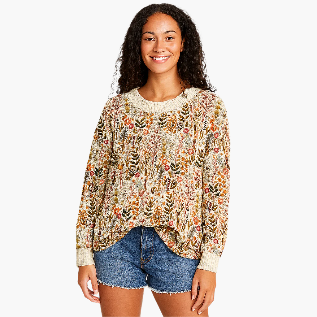 Pull Femme Style Bohème Décontracté Motif Floral Élégant