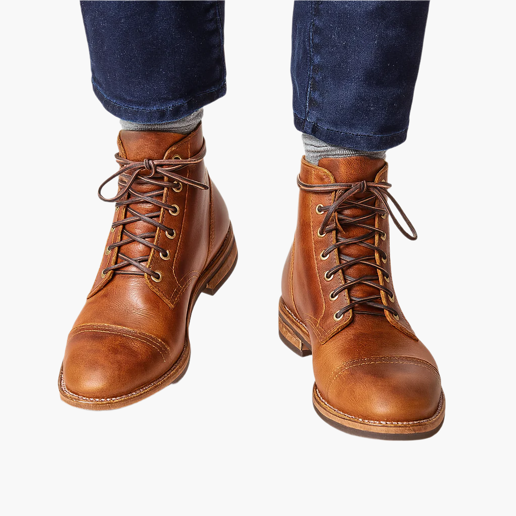 Bottes en cuir pour homme style décontracté et élégant – Chaussures montantes robustes