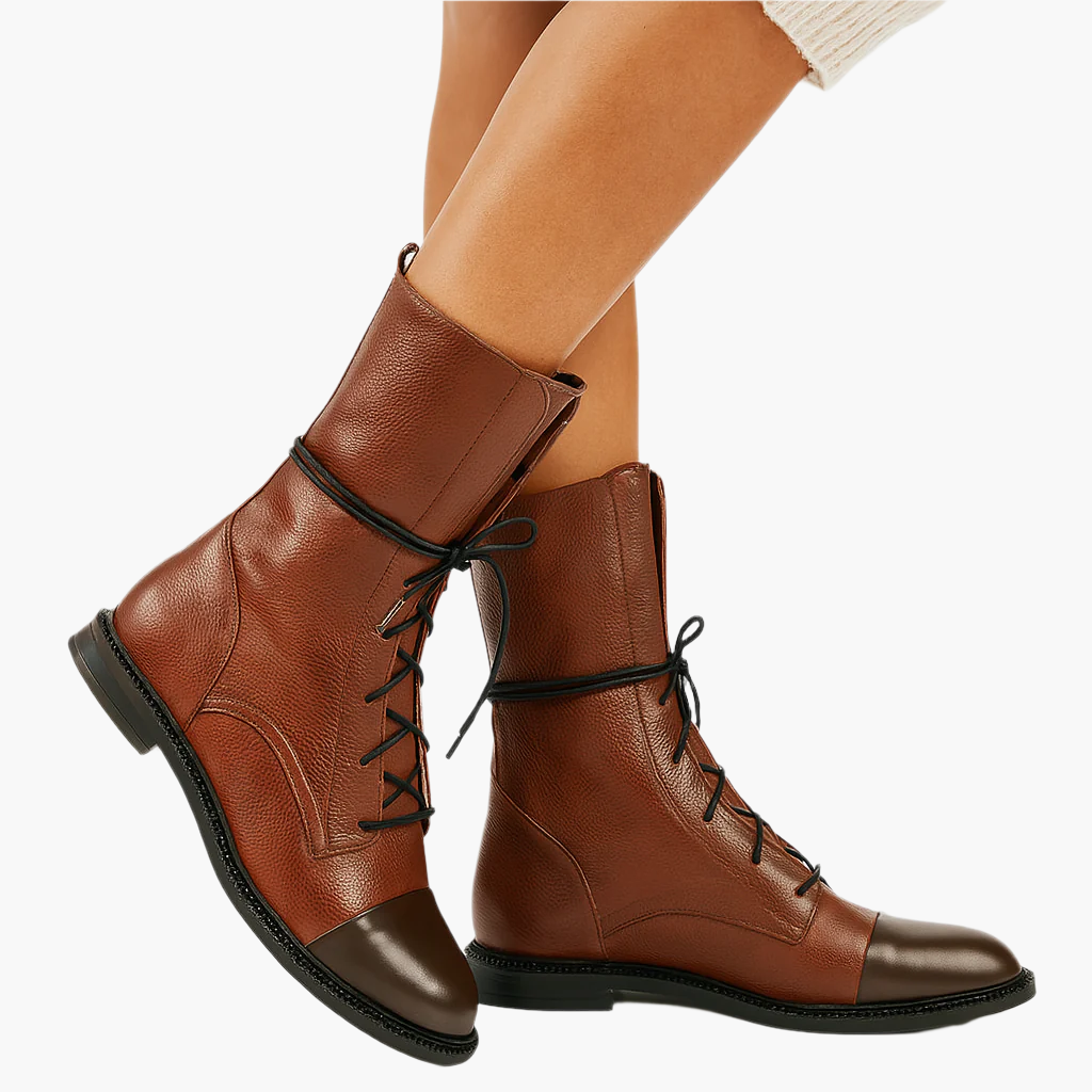 Bottes à lacets classiques pour femme, style citadin chic et polyvalent