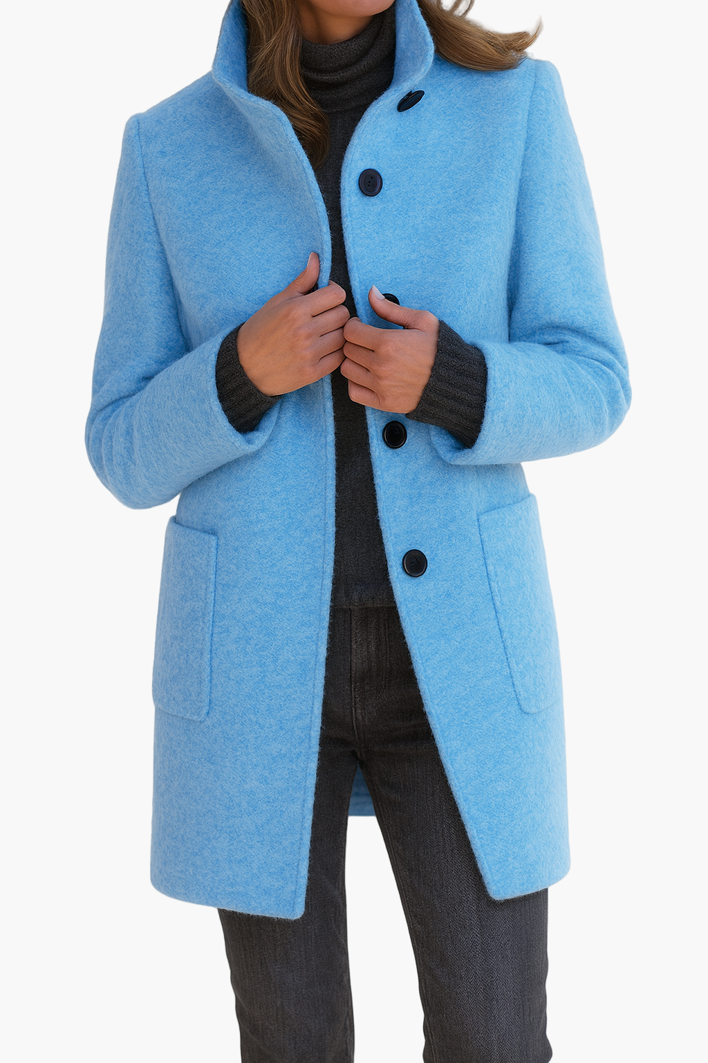 Manteau femme élégant coupe droite style urbain – Idéal pour l'automne et l'hiver