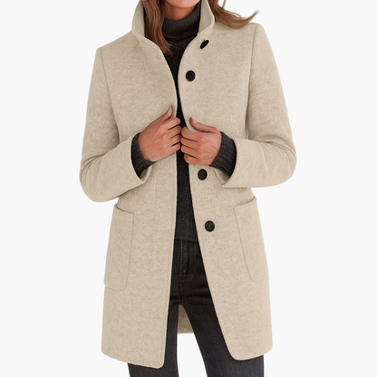 Manteau femme élégant coupe droite style urbain – Idéal pour l'automne et l'hiver