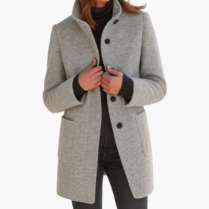 Manteau femme élégant coupe droite style urbain – Idéal pour l'automne et l'hiver