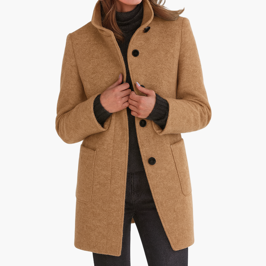 Manteau femme élégant coupe droite style urbain – Idéal pour l'automne et l'hiver