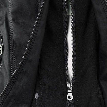 Veste Femme Style Motard à Capuche – Élégante et Polyvalente pour Toutes Saisons