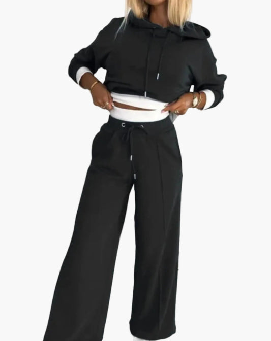 Ensemble de survêtement décontracté pour femme - 2 pièces, style moderne, idéal pour loisirs et détente