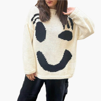 Pull en maille détente style artistique pour femme – Look décontracté et original