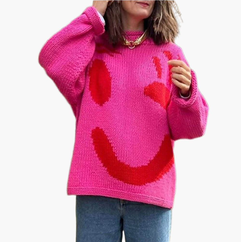 Pull en maille détente style artistique pour femme – Look décontracté et original