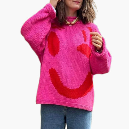 Pull en maille détente style artistique pour femme – Look décontracté et original