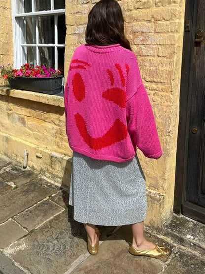 Pull en maille détente style artistique pour femme – Look décontracté et original