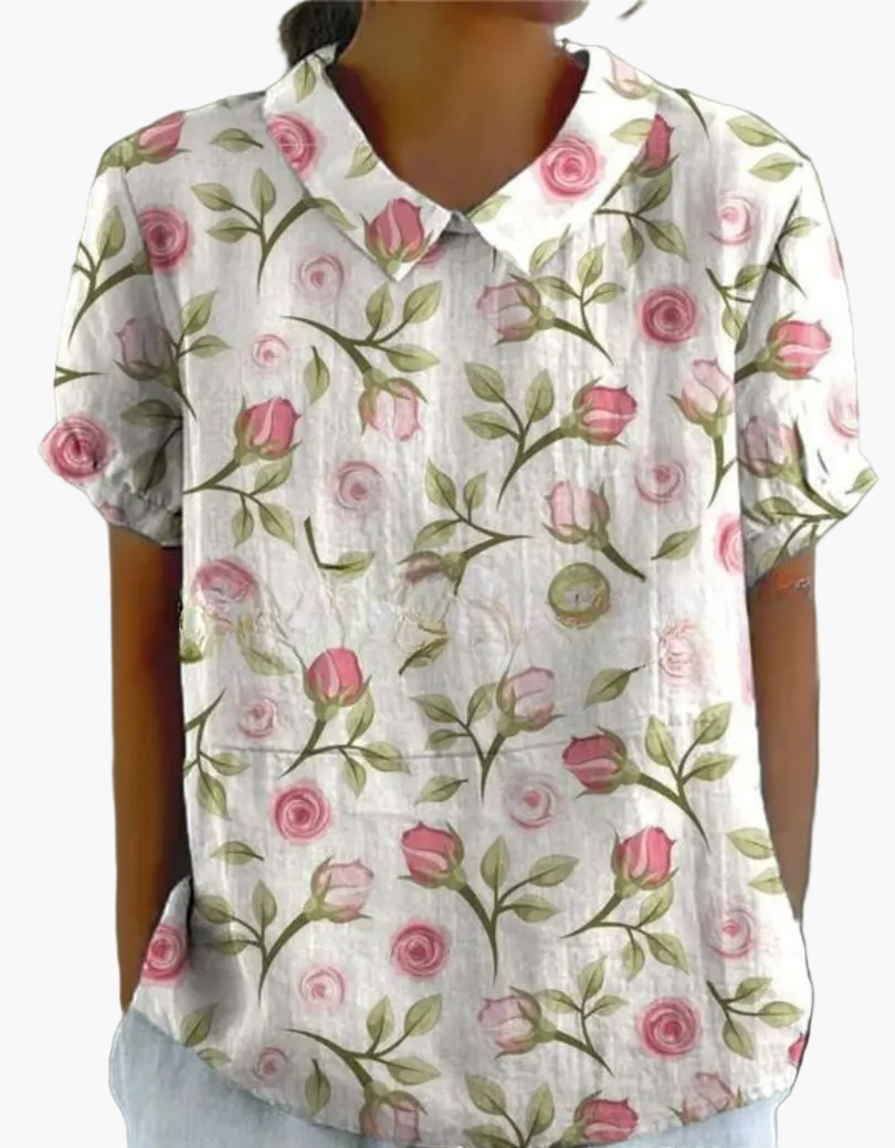 Damesblouse in vintage stijl met bloemenpatroon – casual en stijlvolle mode