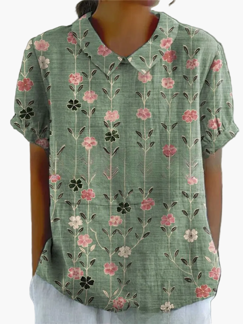 Damesblouse in vintage stijl met bloemenpatroon – casual en stijlvolle mode