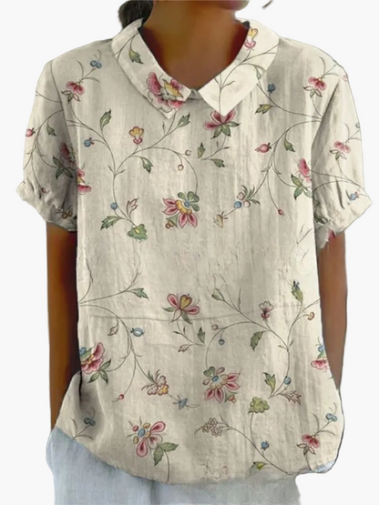 Damesblouse in vintage stijl met bloemenpatroon – casual en stijlvolle mode