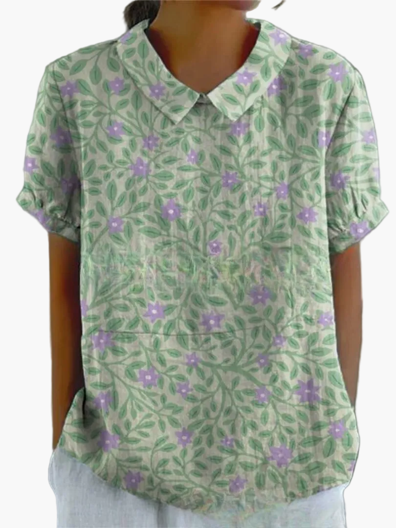 Damesblouse in vintage stijl met bloemenpatroon – casual en stijlvolle mode