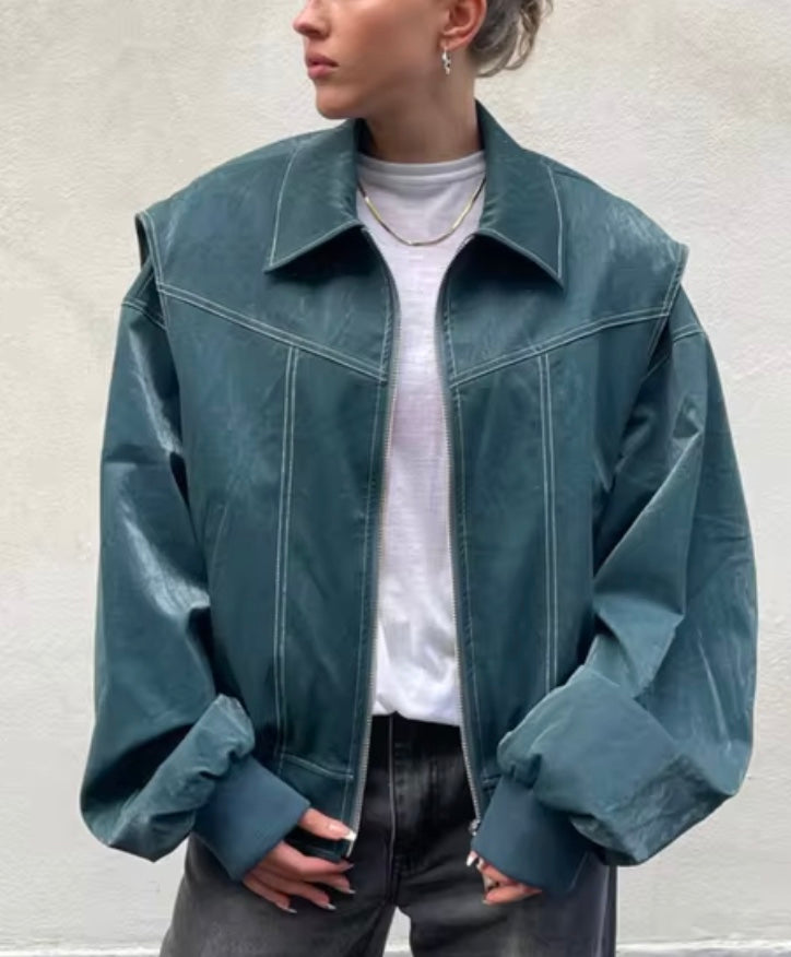 Veste bomber oversize streetwear pour femme – Style urbain décontracté