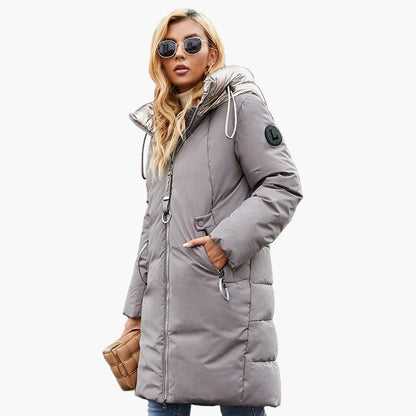Manteau d'hiver femme style urbain chic avec col large – Idéal pour temps froid