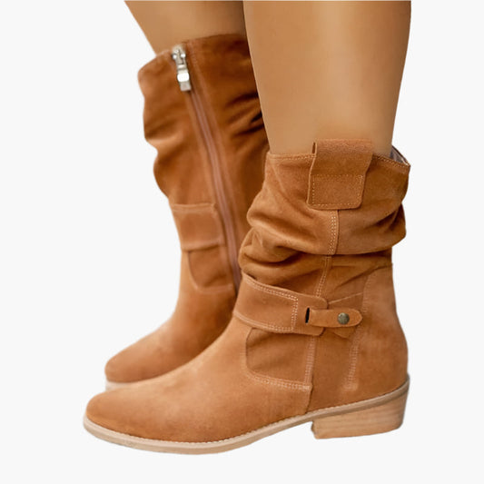 Bottes Femme Style Décontracté à Tige Basse avec Fermeture Éclair - Idéales pour le Quotidien et le Bureau