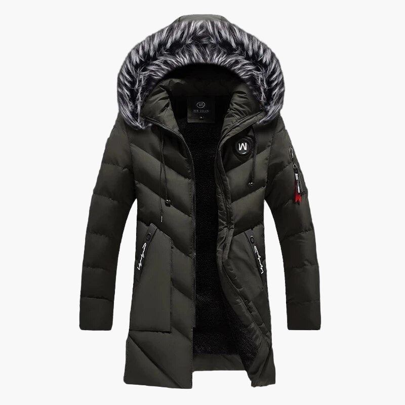 Manteau d’Hiver Long à Capuche pour Homme, Style Urbain, Idéal pour le Froid