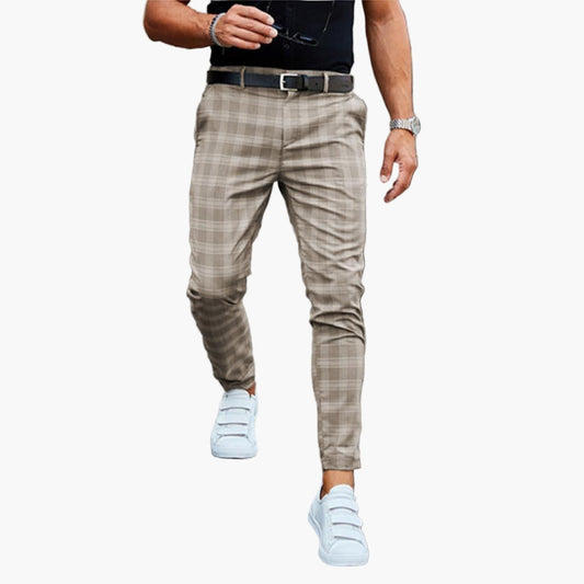 Pantalon chino homme à carreaux style décontracté et élégant