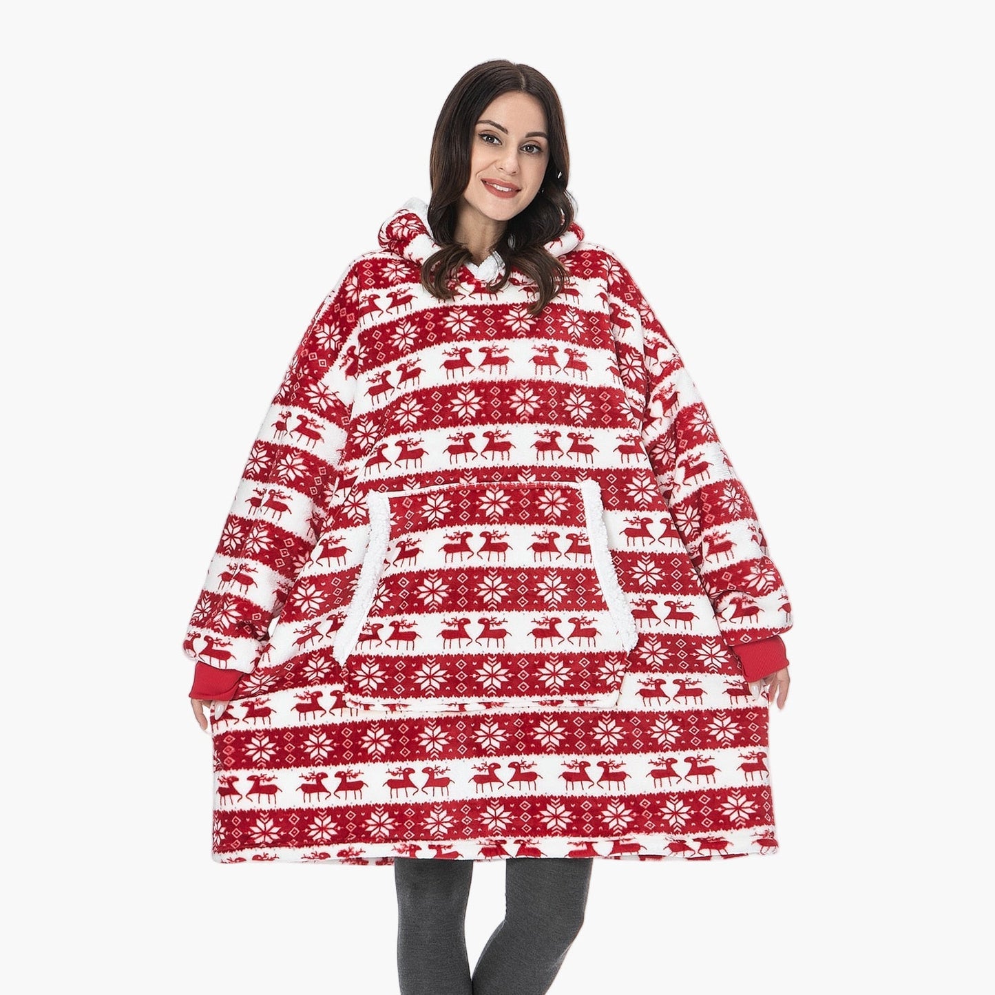 Hoodie Plaid Cocooning Femme – Pull Décontracté et Couverture Idéale pour la Maison
