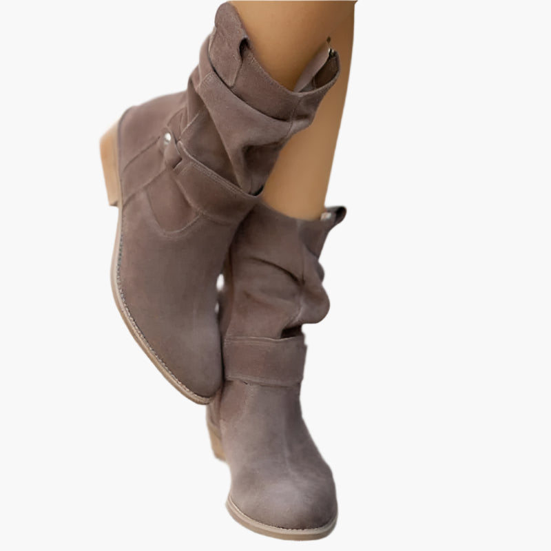 Bottes Femme Style Décontracté à Tige Basse avec Fermeture Éclair - Idéales pour le Quotidien et le Bureau