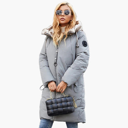 Manteau d'hiver femme style urbain chic avec col large – Idéal pour temps froid