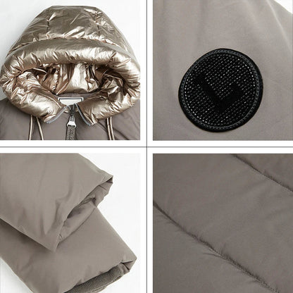 Manteau d'hiver femme style urbain chic avec col large – Idéal pour temps froid