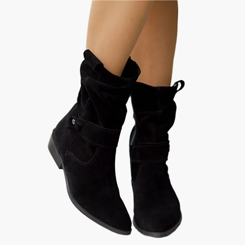 Bottes Femme Style Décontracté à Tige Basse avec Fermeture Éclair - Idéales pour le Quotidien et le Bureau