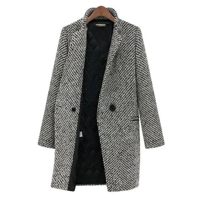 Manteau long femme style élégant décontracté pour l'hiver et l'automne