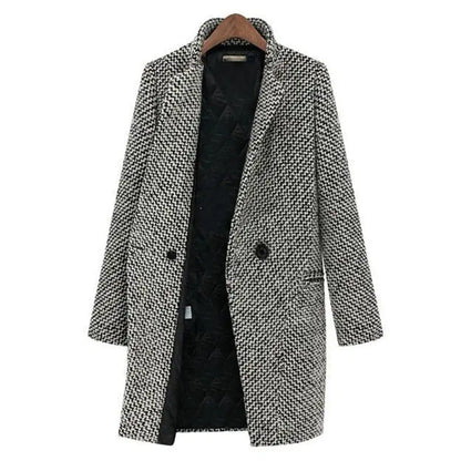 Manteau long femme style élégant décontracté pour l'hiver et l'automne