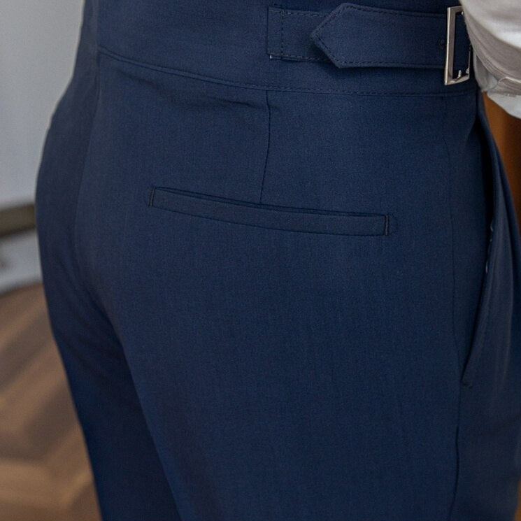 Pantalon habillé taille haute à pinces pour homme – Style élégant et ajusté, idéal affaires et occasions formelles