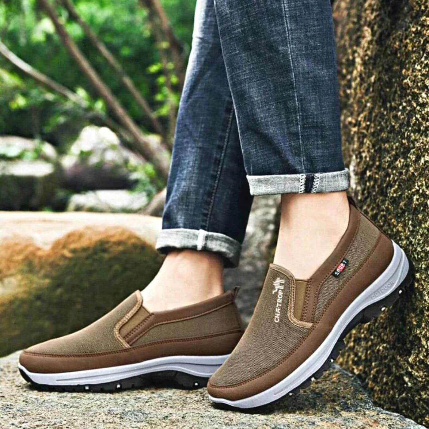 Scarpe senza lacci uomo comfort camminata stile informale all'aperto