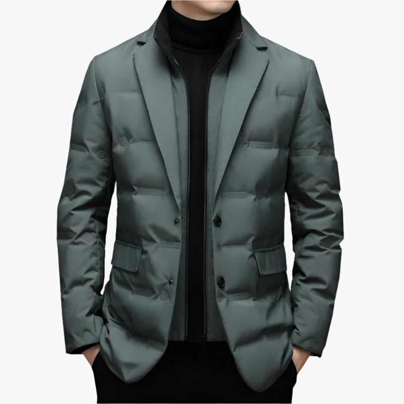 Blazer Matelassé Homme Élégant Style Urbain pour Affaires et Loisirs