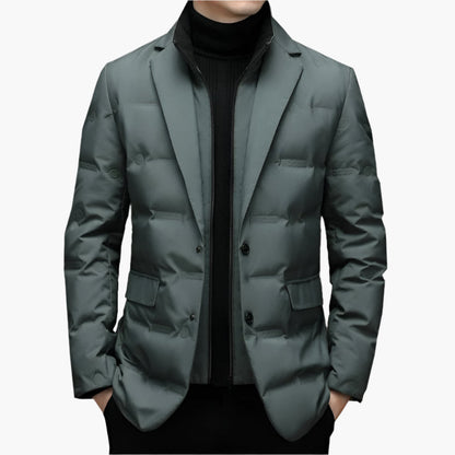 Blazer Matelassé Homme Élégant Style Urbain pour Affaires et Loisirs