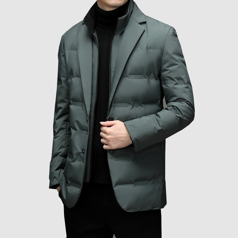 Blazer Matelassé Homme Élégant Style Urbain pour Affaires et Loisirs