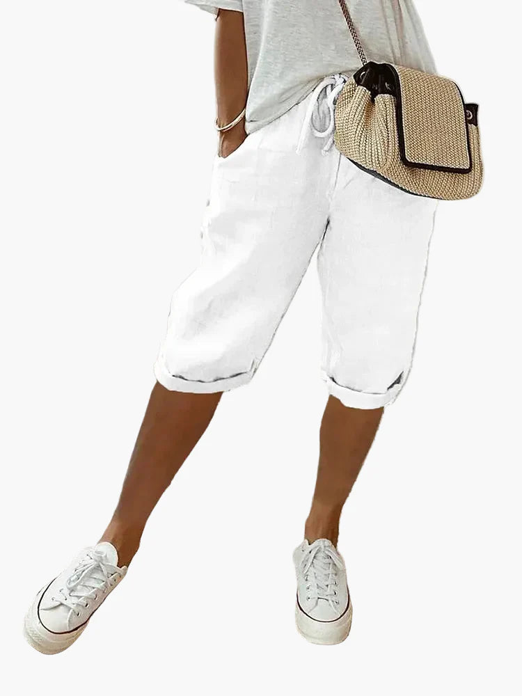 Pantaloncini corti comodi da donna con coulisse – Stile bermuda elegante per l'estate, uso quotidiano e vacanze